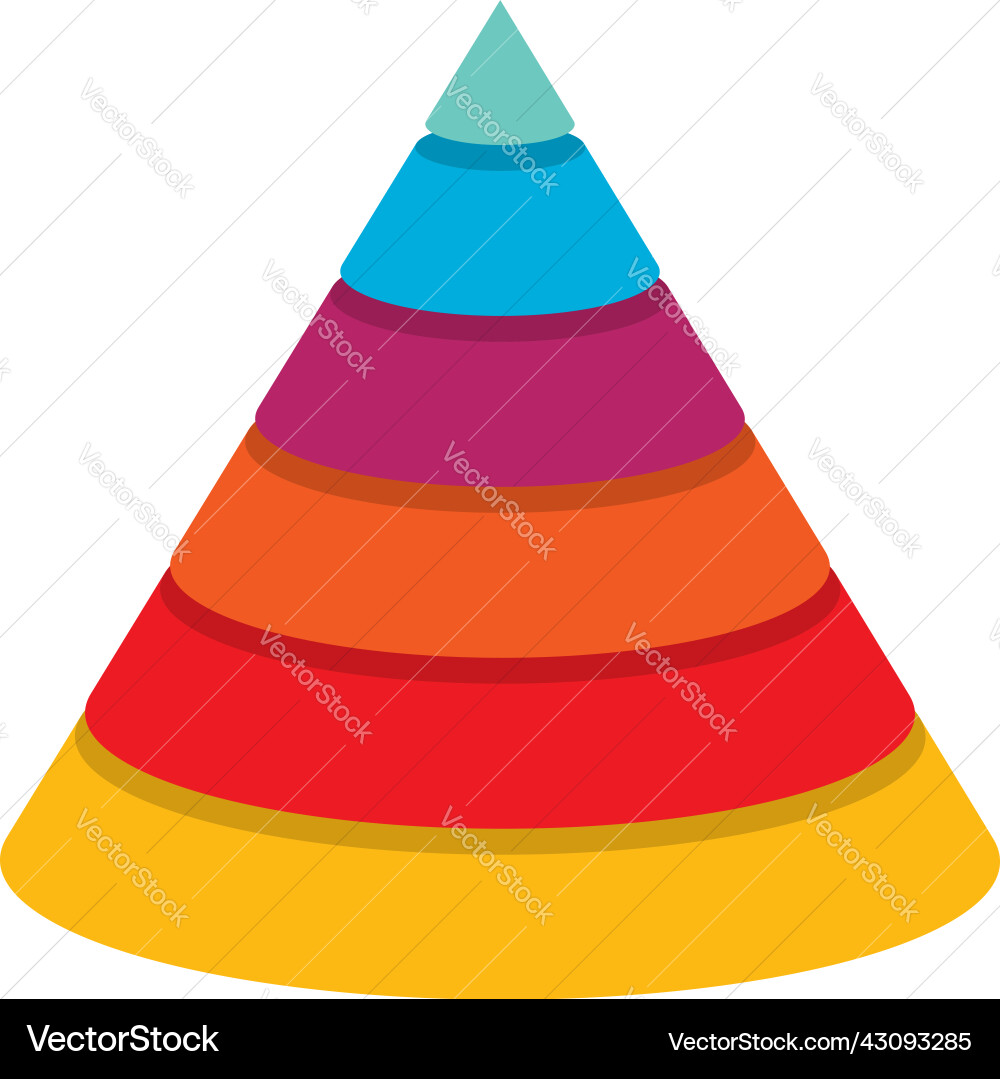 Triangle pyramid chart graph icon series Triangle pyramid chart graph icon series vector image