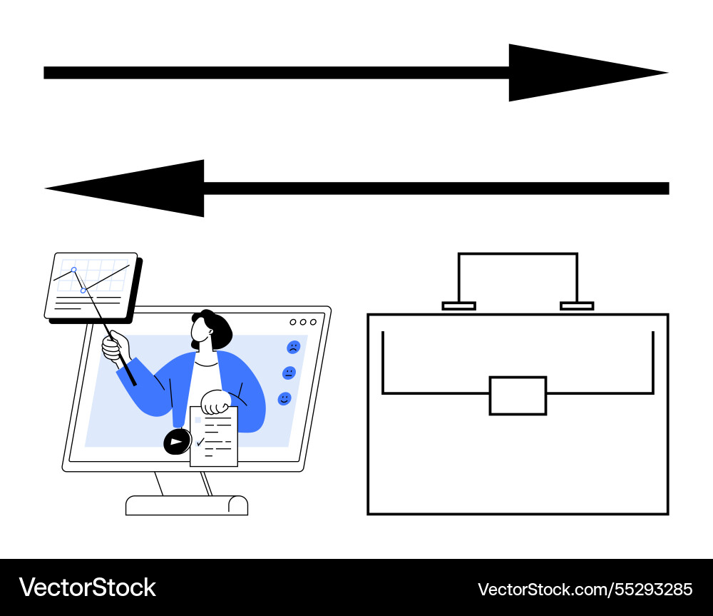 Virtual presentation with data sharing Virtual presentation with data sharing vector image