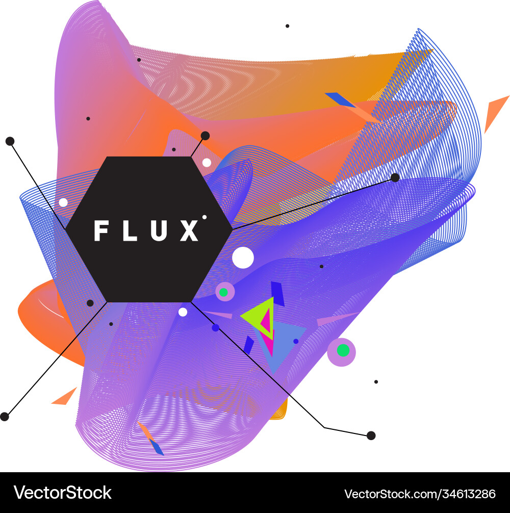 3d colorful wave background dynamic flux effect 3d colorful wave background dynamic flux effect vector image