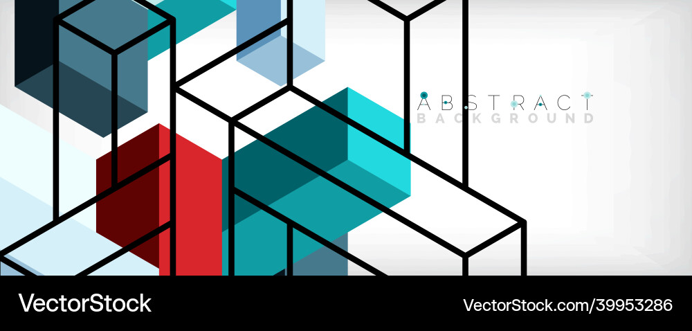 Abstract background 3d cubes cubic elements vector image