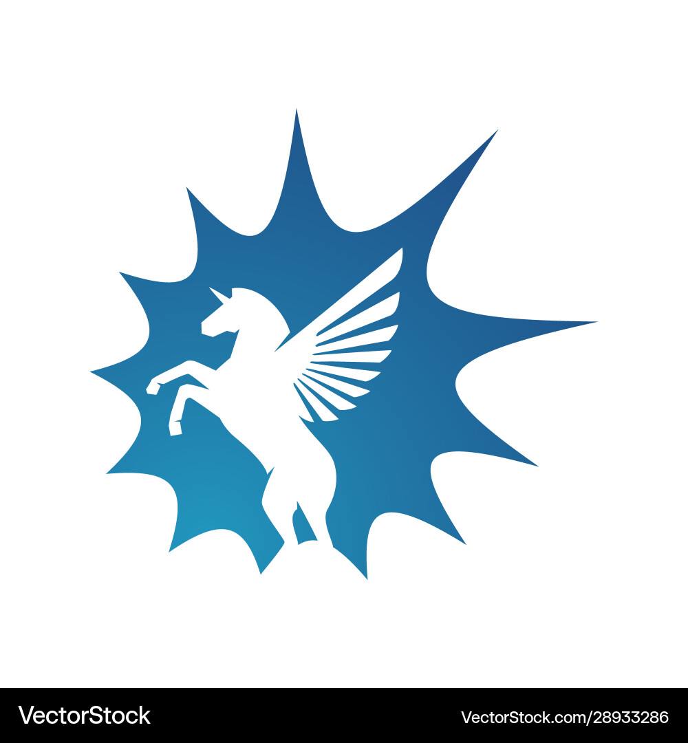 Abstraktes Pferd Pegasus Einhorn fliegendes Logo Abstraktes Pferd Pegasus Einhorn fliegendes Logo vektorbild
