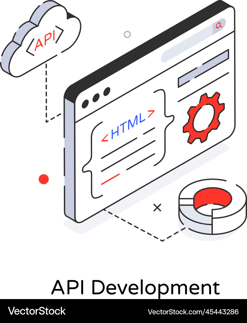Api development vector image
