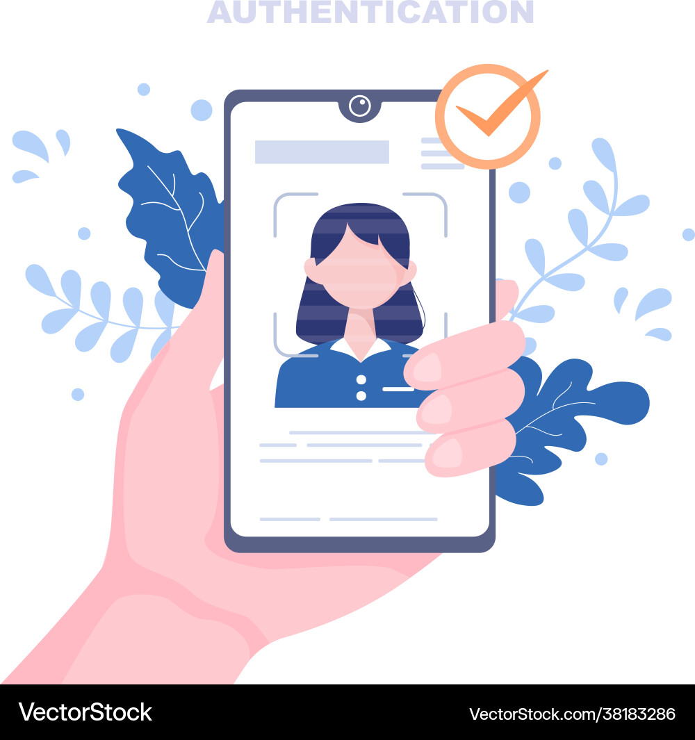 Authentication security via phone or computer Authentication security via phone or computer vector image