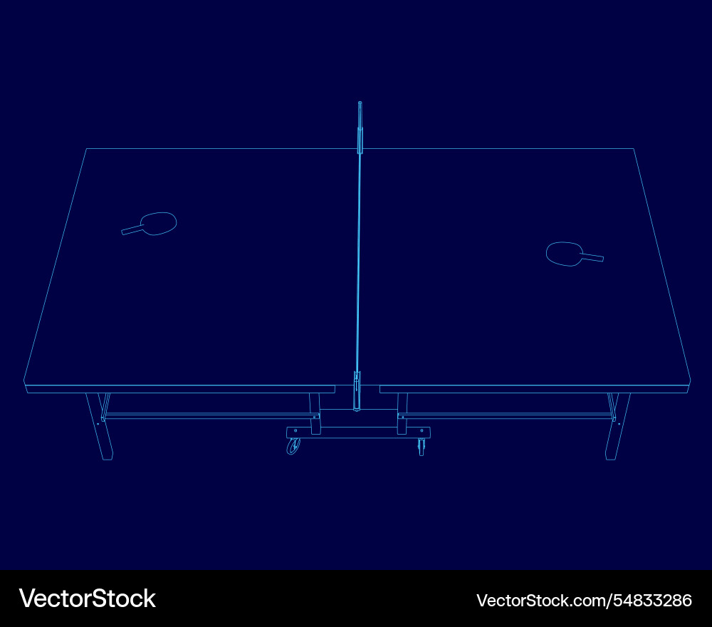 Blue drawing of a table with net Blue drawing of a table with net vector image