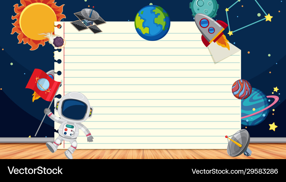 Border template with space theme in background Border template with space theme in background vector image