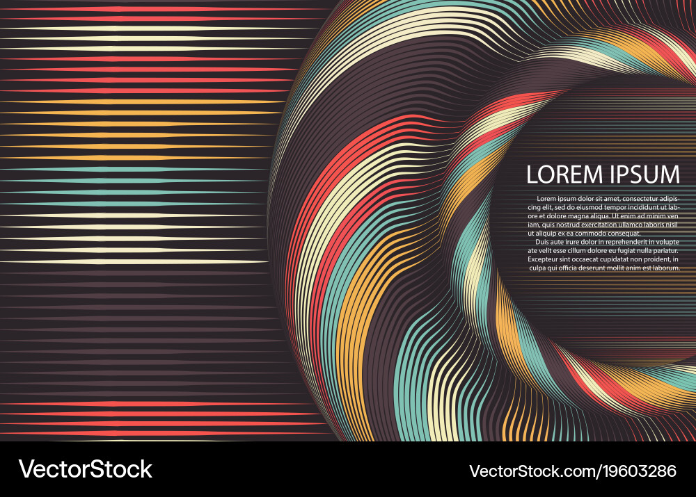 Colorful String & Ribbon Abstract Background Vector Image
