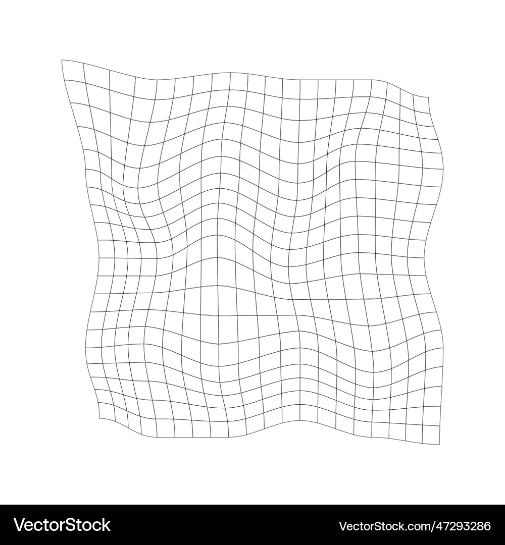 Distorted grid texture warped retrofuturistic Distorted grid texture warped retrofuturistic vector image
