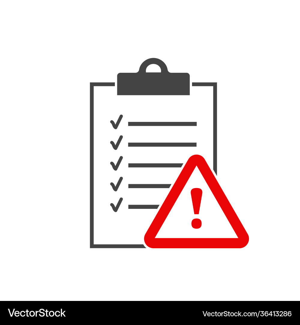 Document error icon on white isolated background vector image