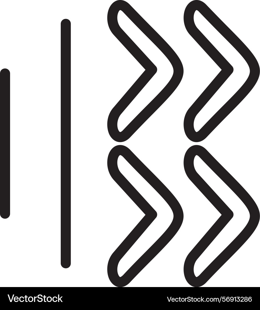 Double arrow right linear style icon design vector image