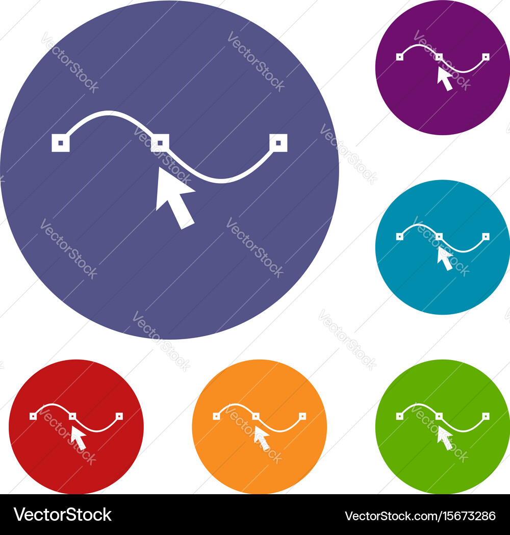 Drawing the curve icons set vector image