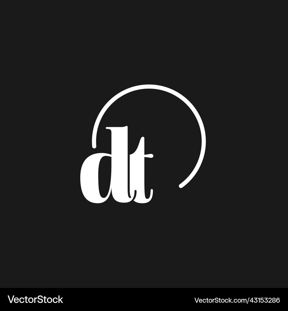 Dt logo initials monogram with circular lines Dt logo initials monogram with circular lines Vector Image