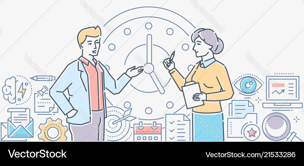Efficient planning - colorful line design style Efficient planning - colorful line design style vector image