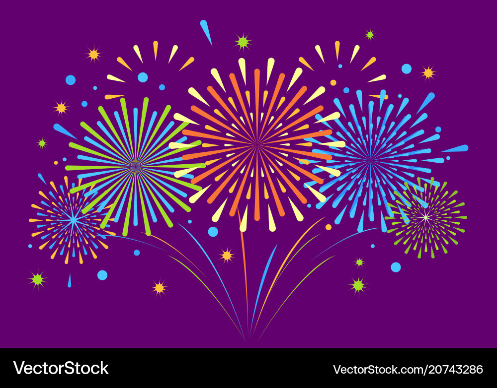 Holiday firework independence day of america Holiday firework independence day of america vector image