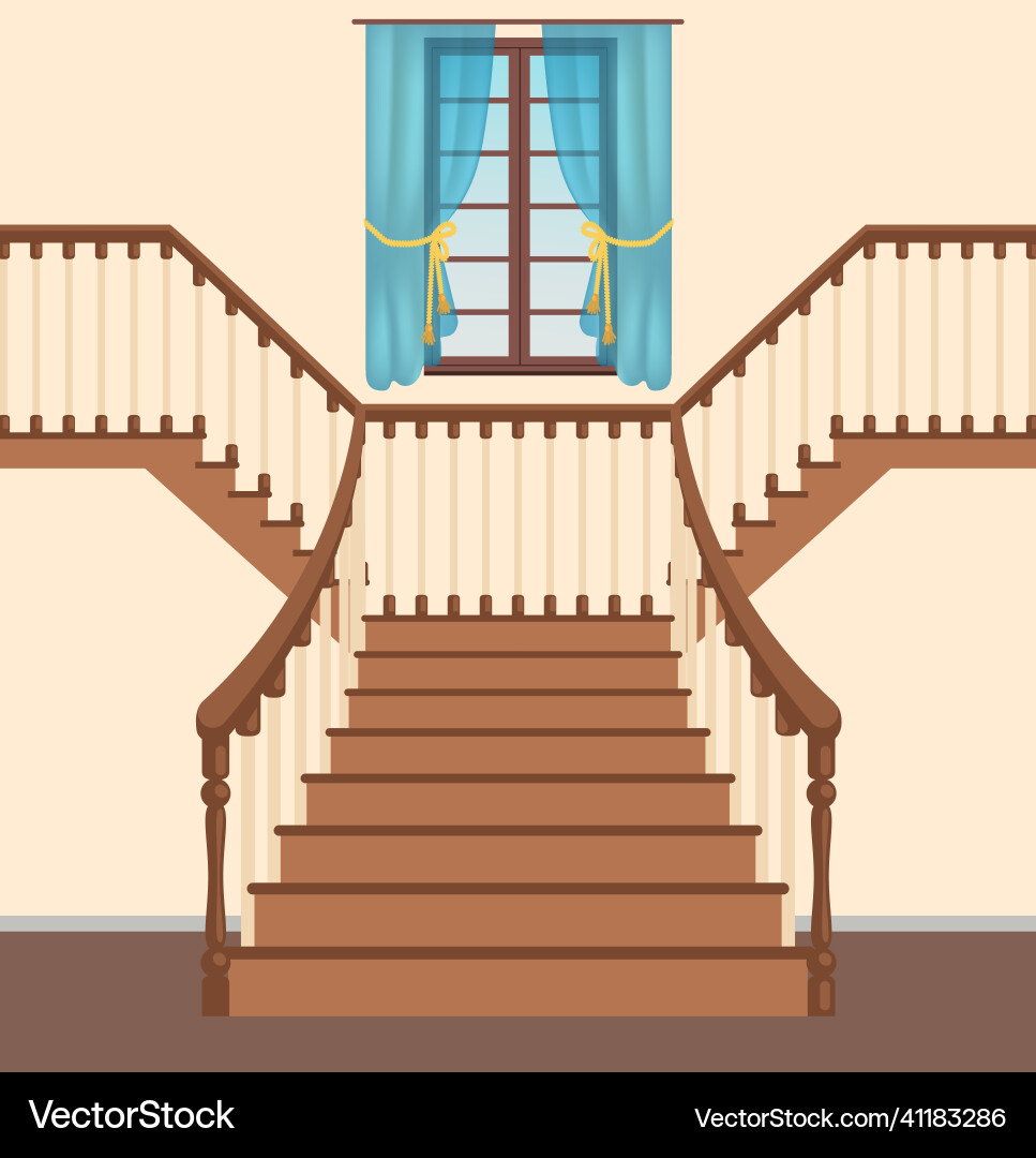 Ladder with steps balusters and handrails stairs Ladder with steps balusters and handrails stairs Vector Image
