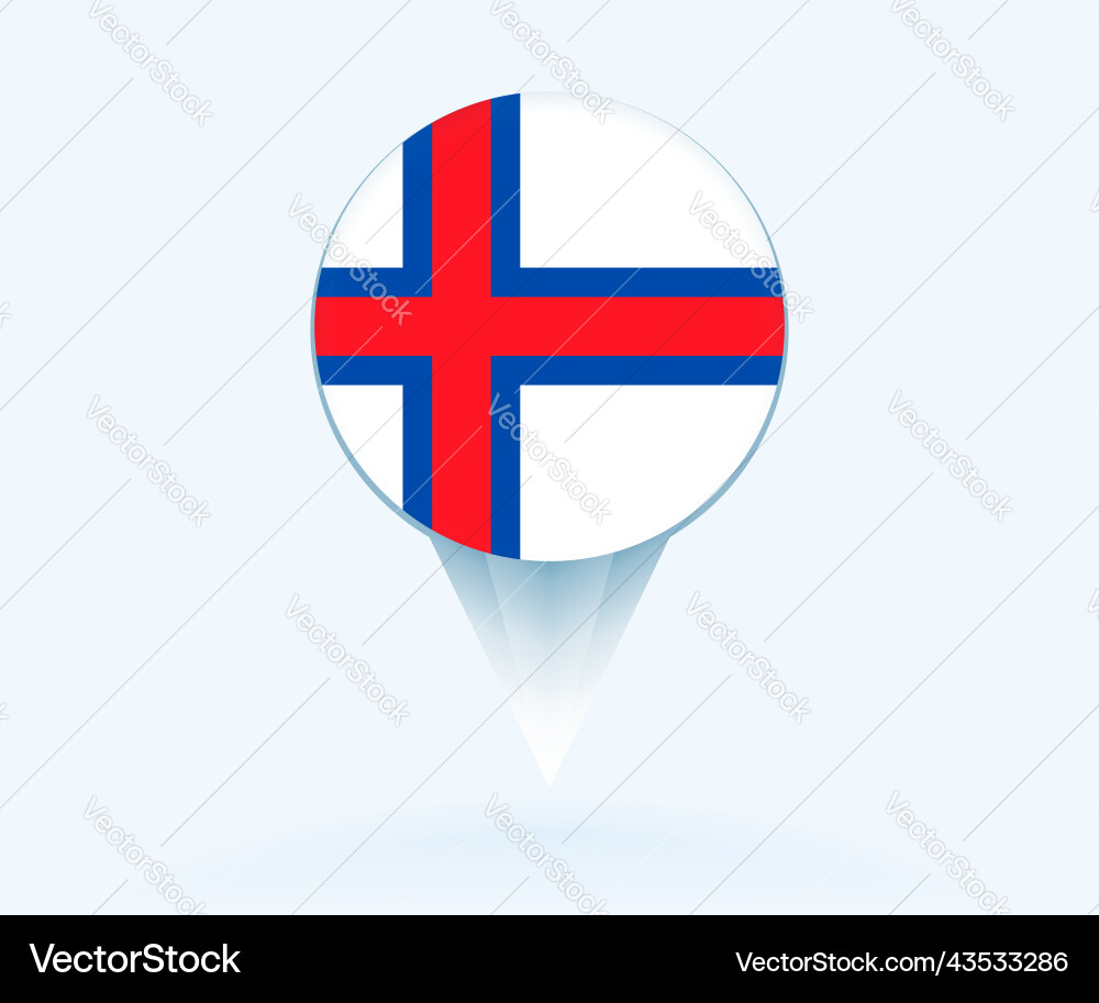 Map pointer with flag of faroe islands vector image