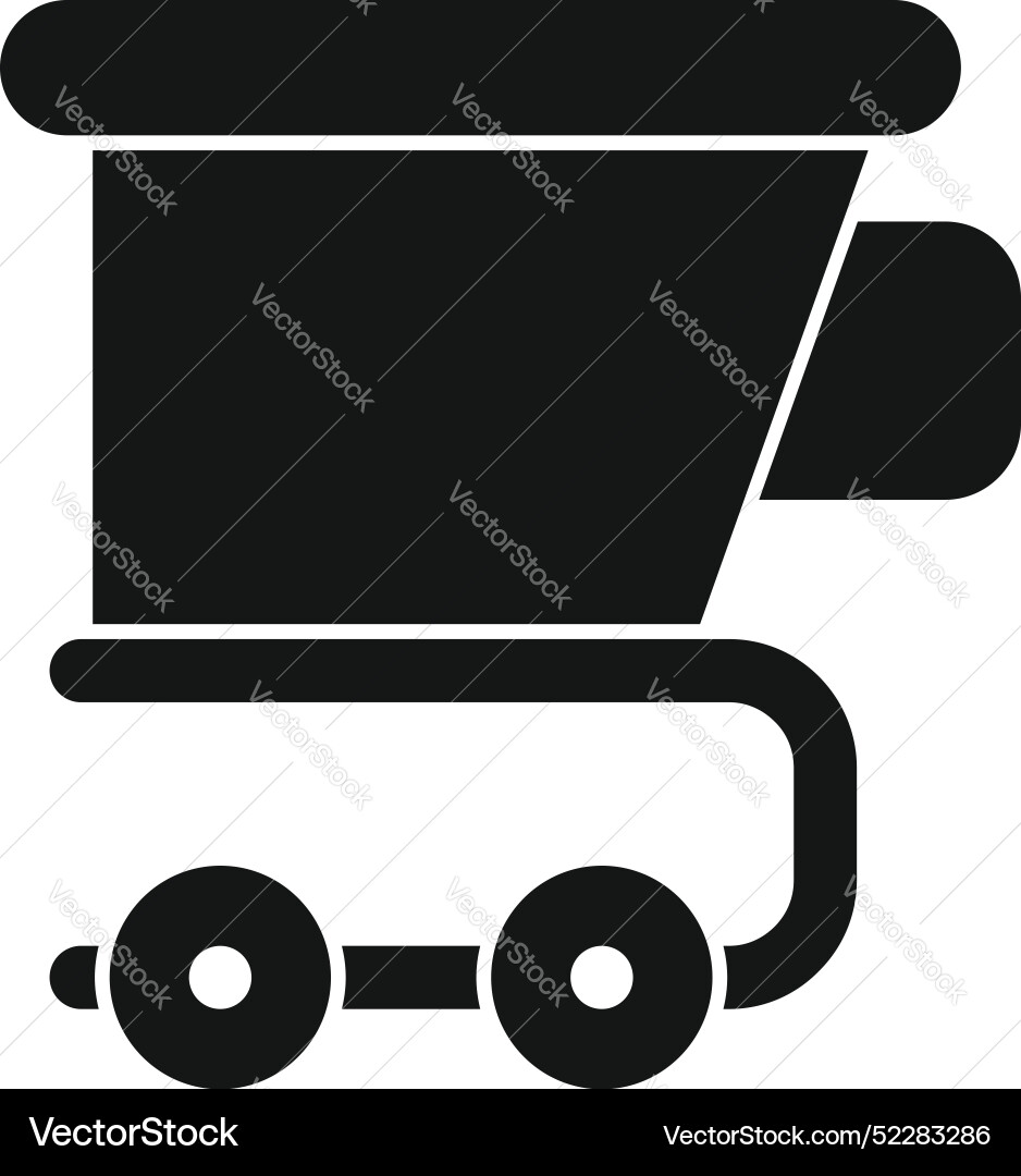 Mining cart icon representing extracting minerals vector image