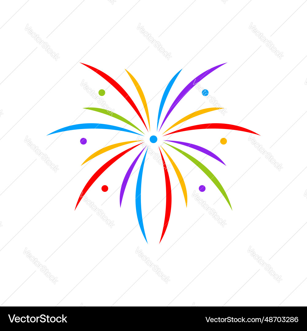 Rainbow firework element design Vector Image