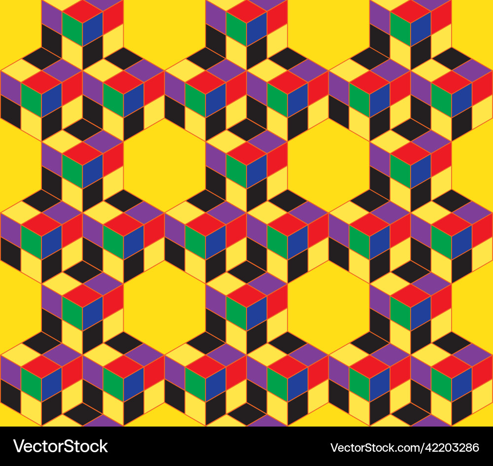 Seamless repeating isometric pattern of cubes Seamless repeating isometric pattern of cubes vector image