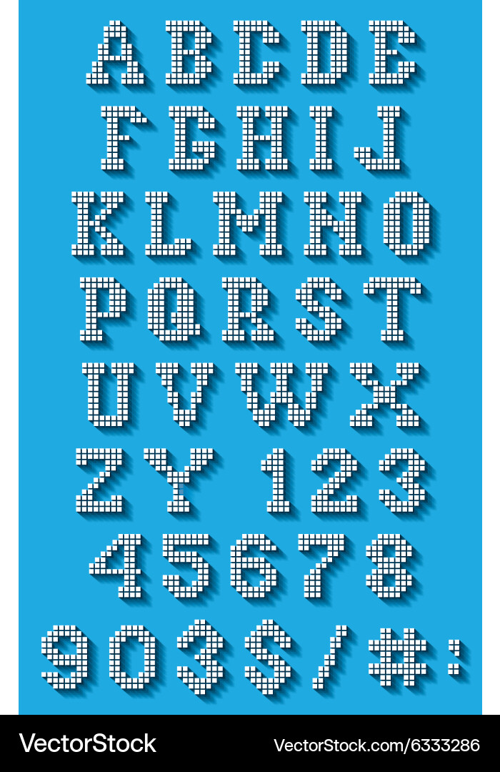 Set in the pixel-style for web design vector image