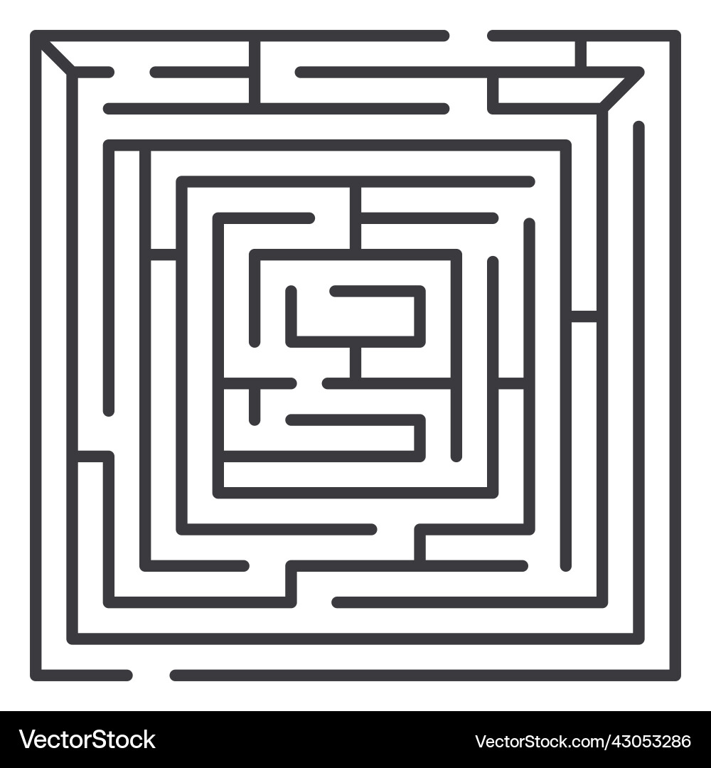 Square Maze Pattern Vector Image