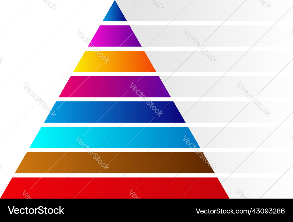 Triangle pyramid chart graph icon series Triangle pyramid chart graph icon series Vector Image