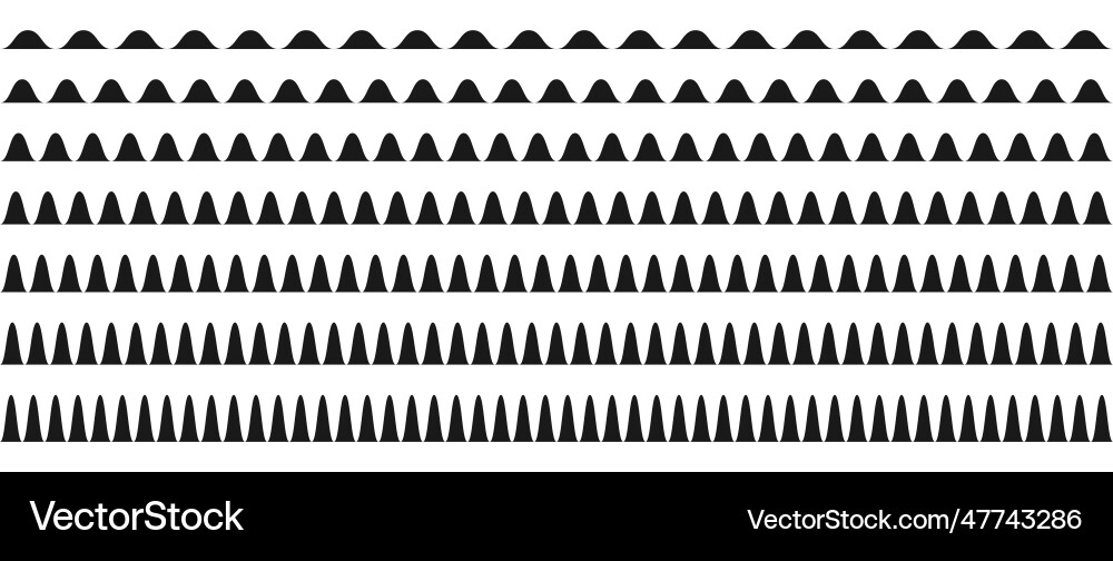 Wavy border pattern set repeating wave lines Wavy border pattern set repeating wave lines vector image