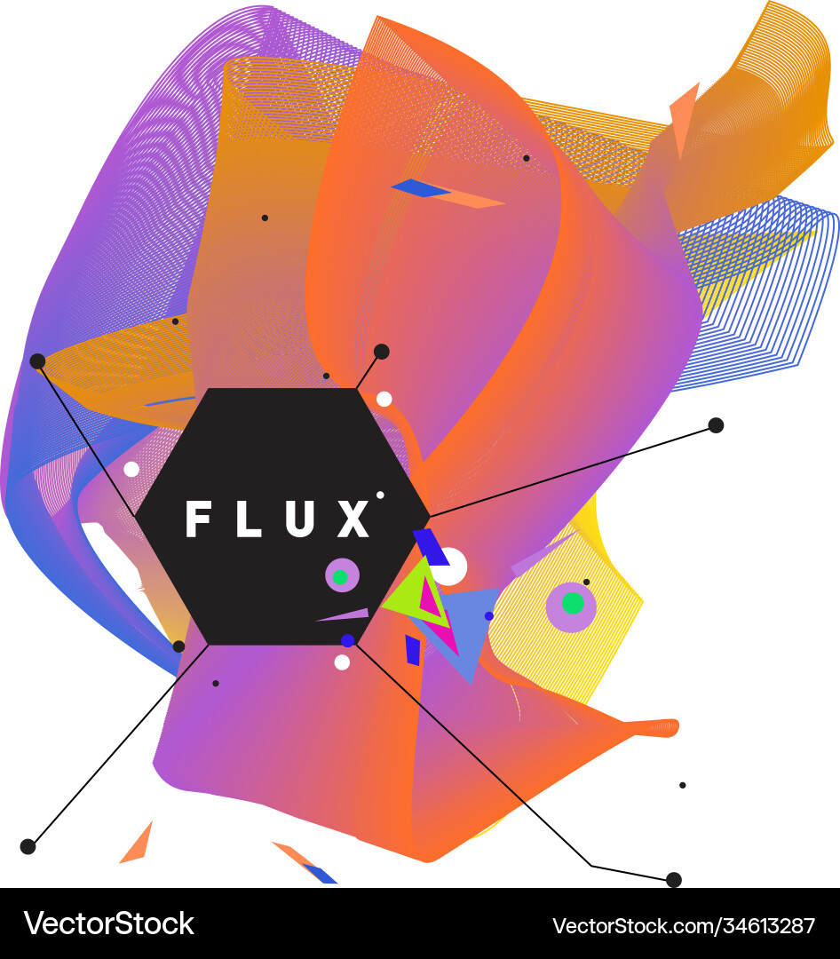 3d colorful wave background dynamic flux effect Vector Image