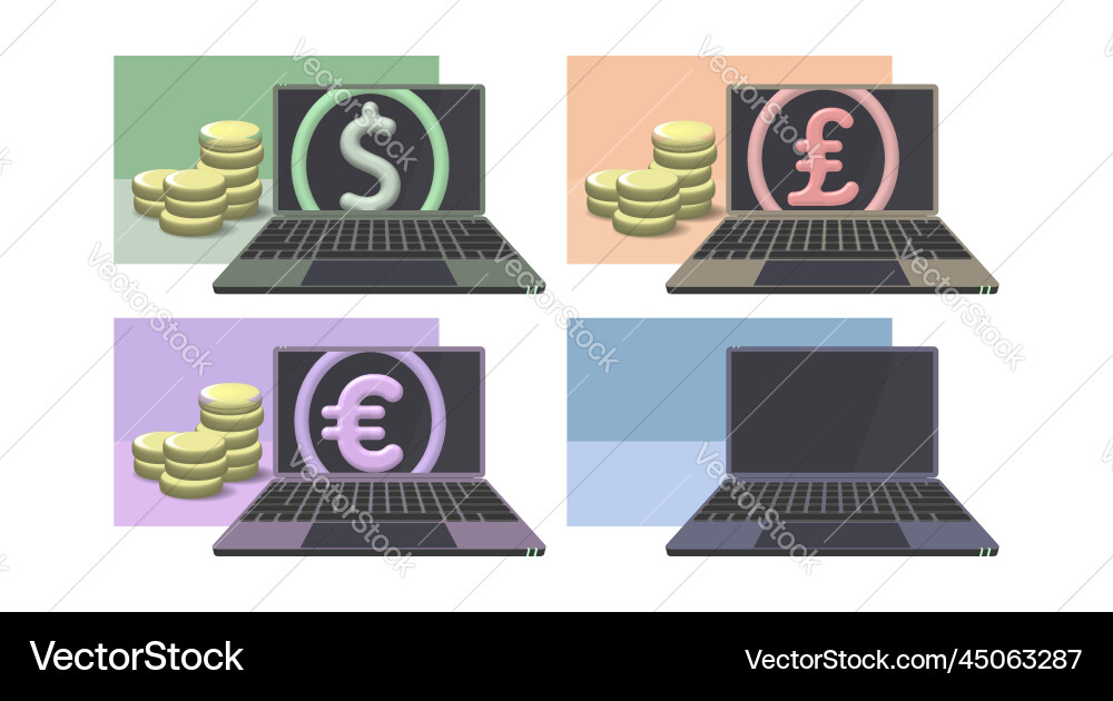 3d set of tech business icons mobile computer 3d set of tech business icons mobile computer Vector Image