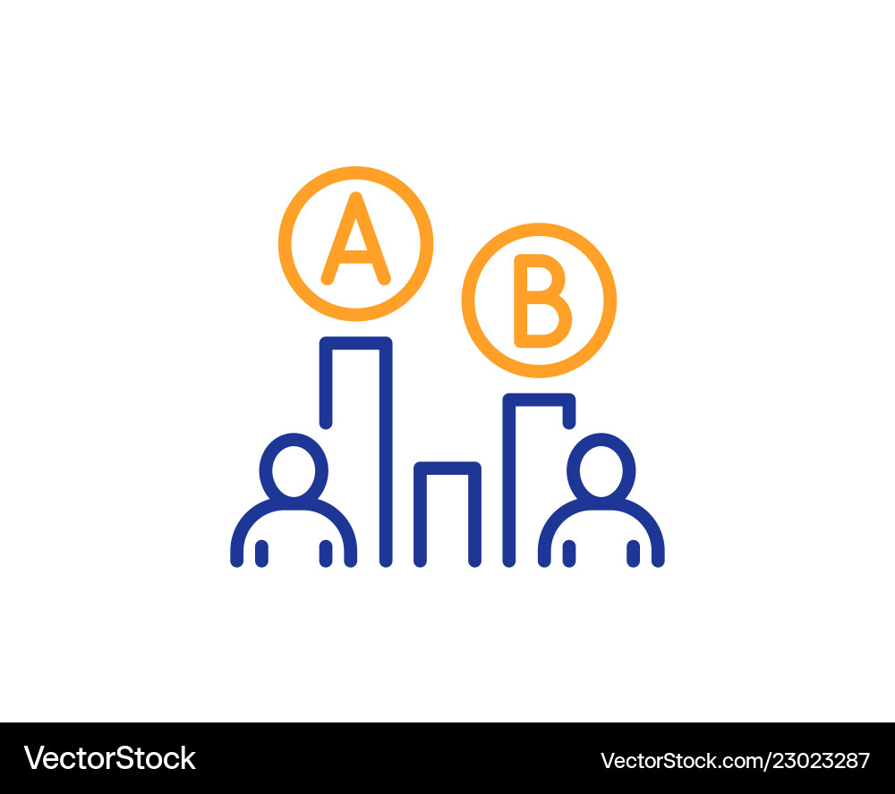 Ab testing line icon ui test chart sign vector image