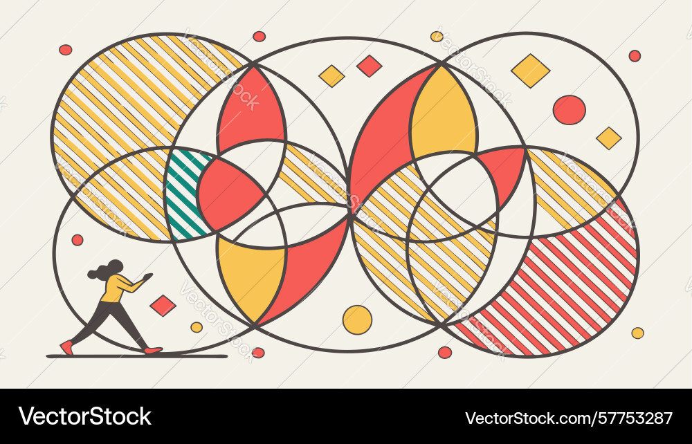 Abstract geometric intersecting circles Vector Image