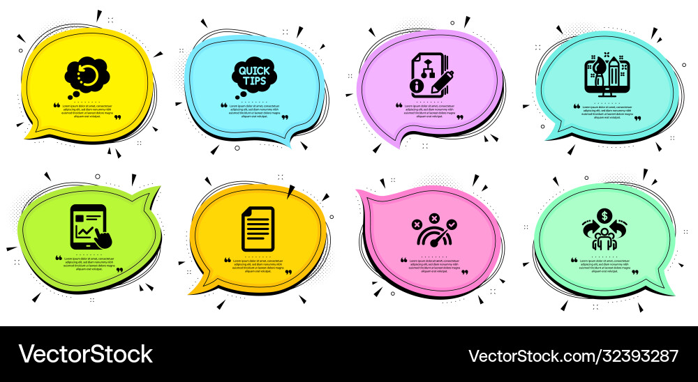 Algorithm sharing economy and file icons set Vector Image