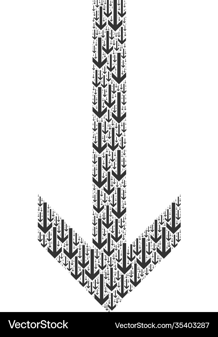 Arrow down recursive composition itself icons Arrow down recursive composition itself icons vector image