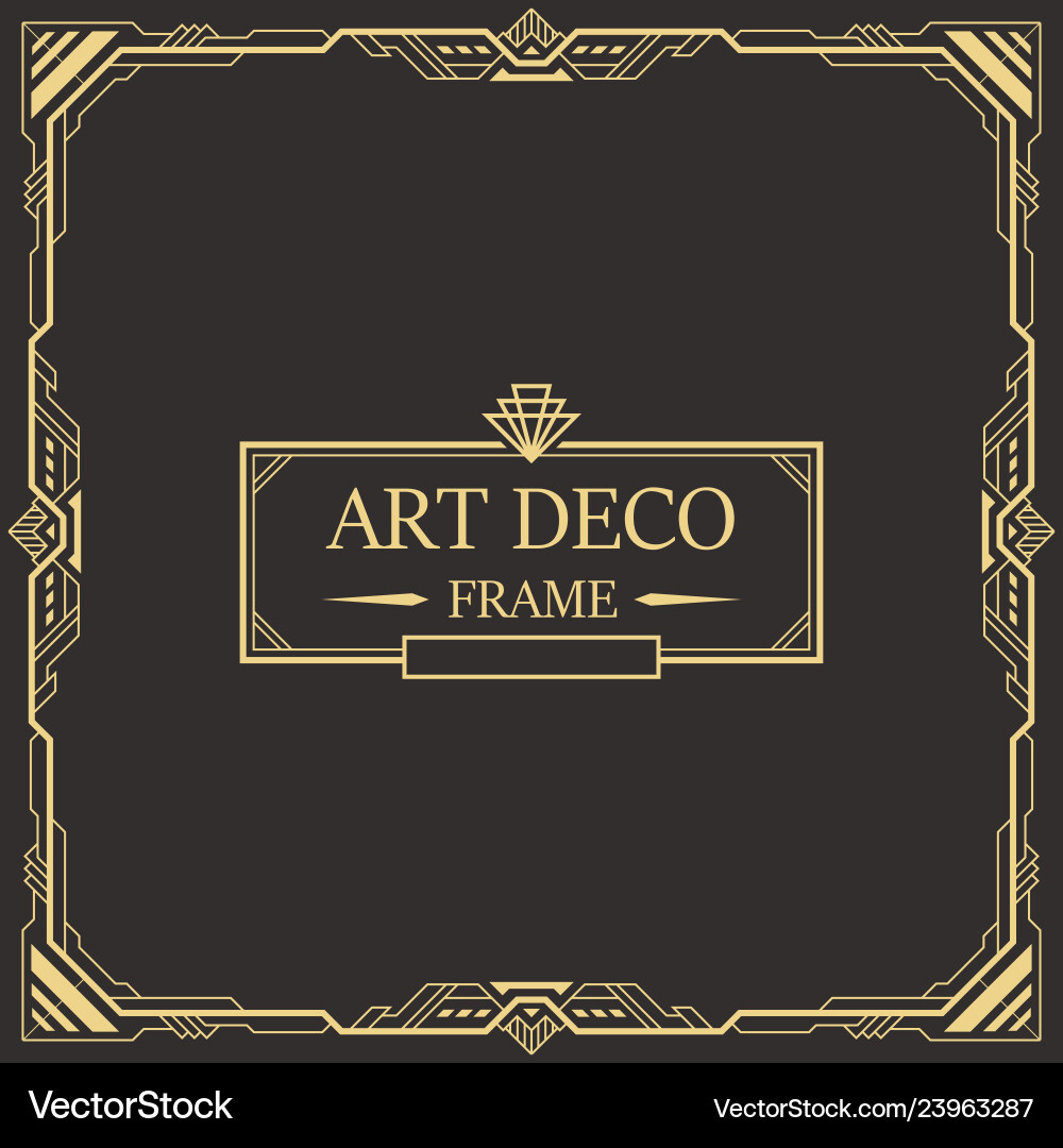 Art Deco Border & Frame Template Vector Image