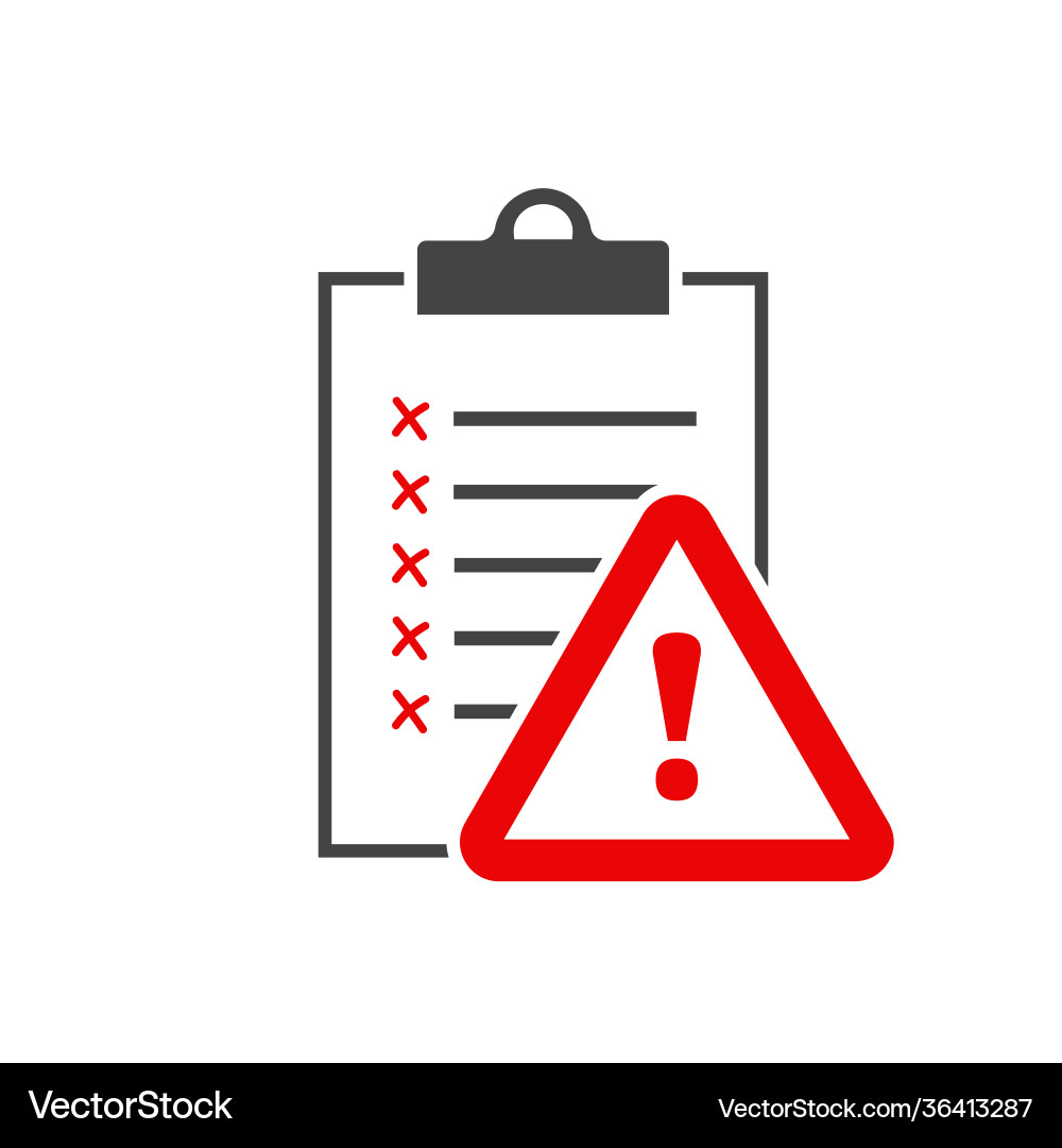 Document error icon on white isolated background vector image