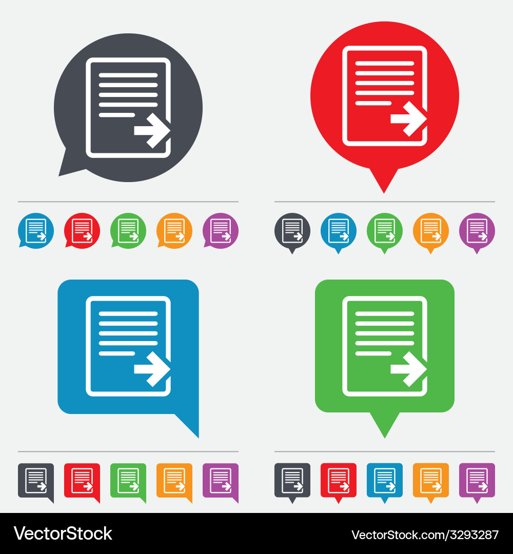 Export file icon document symbol vector image