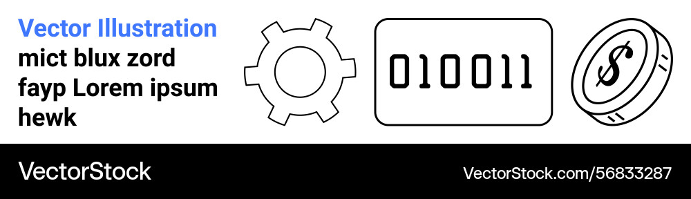 Gear binary code and dollar coin representing Gear binary code and dollar coin representing vector image