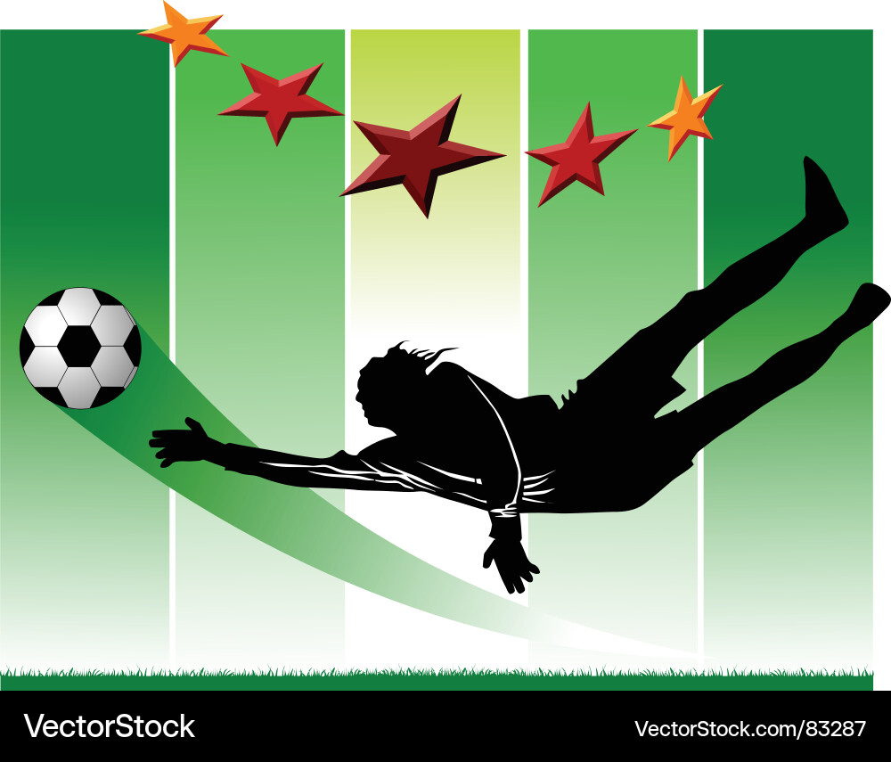 Goalkeeper Save Action Vector Image
