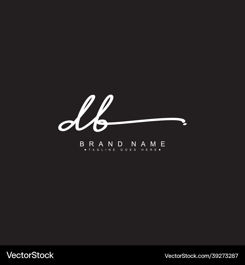Handwritten DB Signature Logo vector image