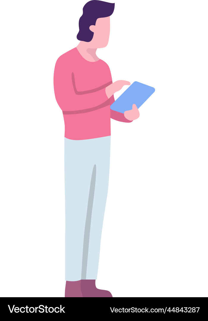 Man character with tablet icon isolated Vector Image