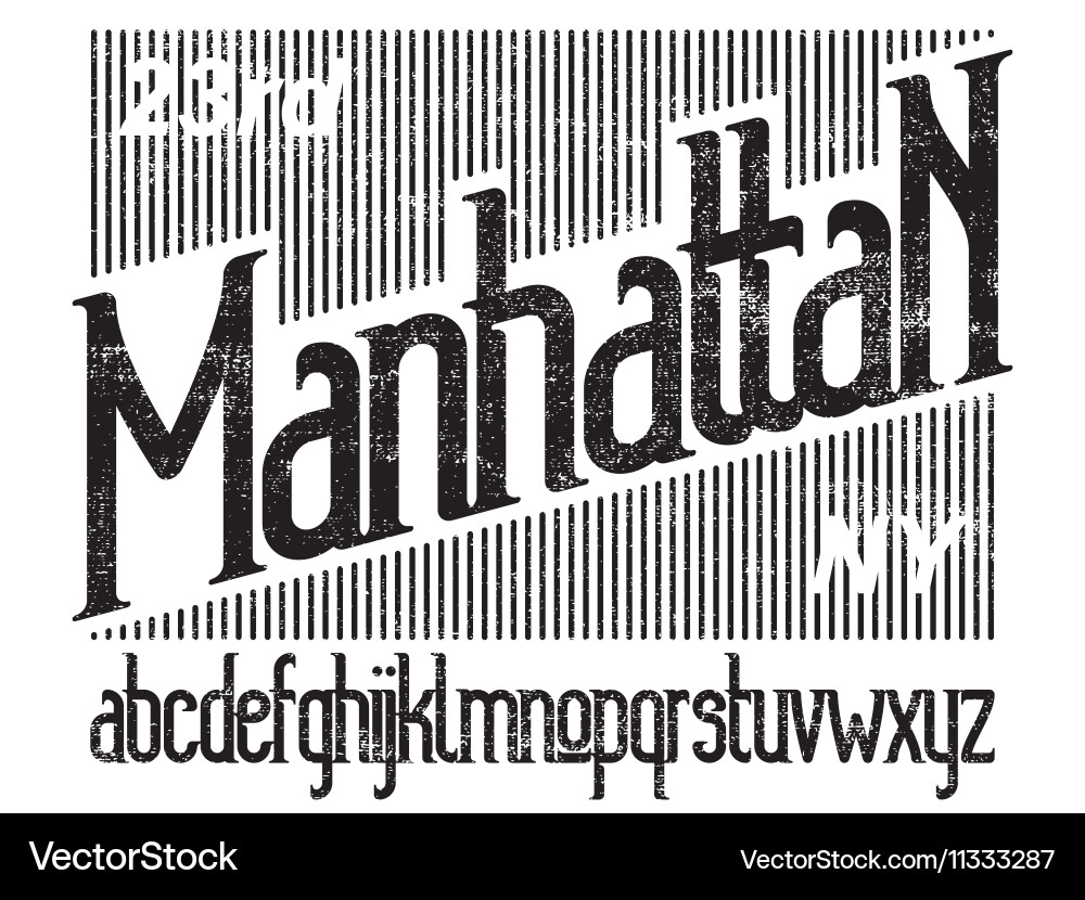 Manhattan Line Font vector image