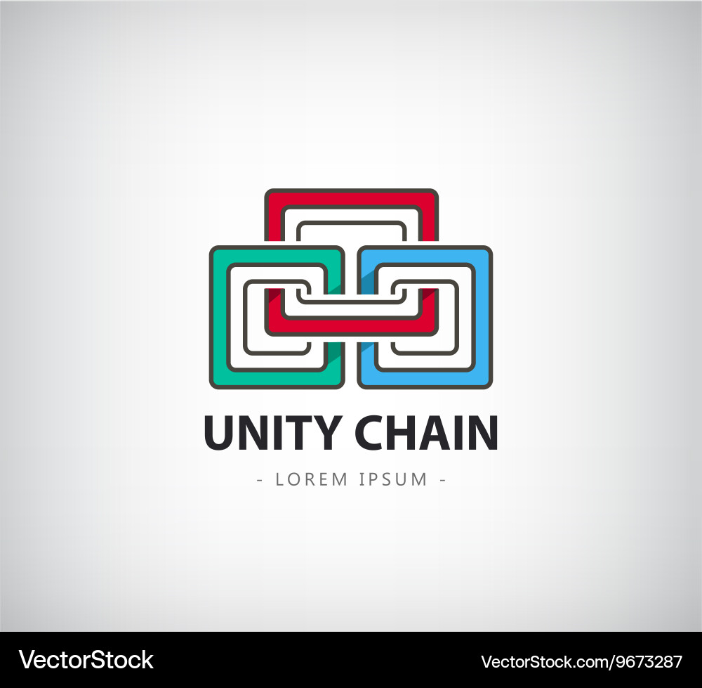 Modern Chain Unity Logo vector image