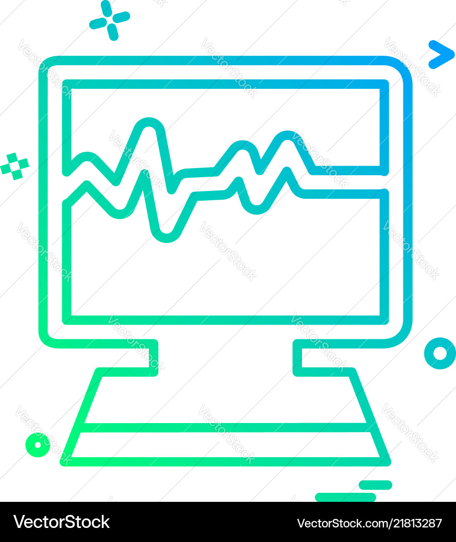 Monitor lcd heart reading icon design Vector Image