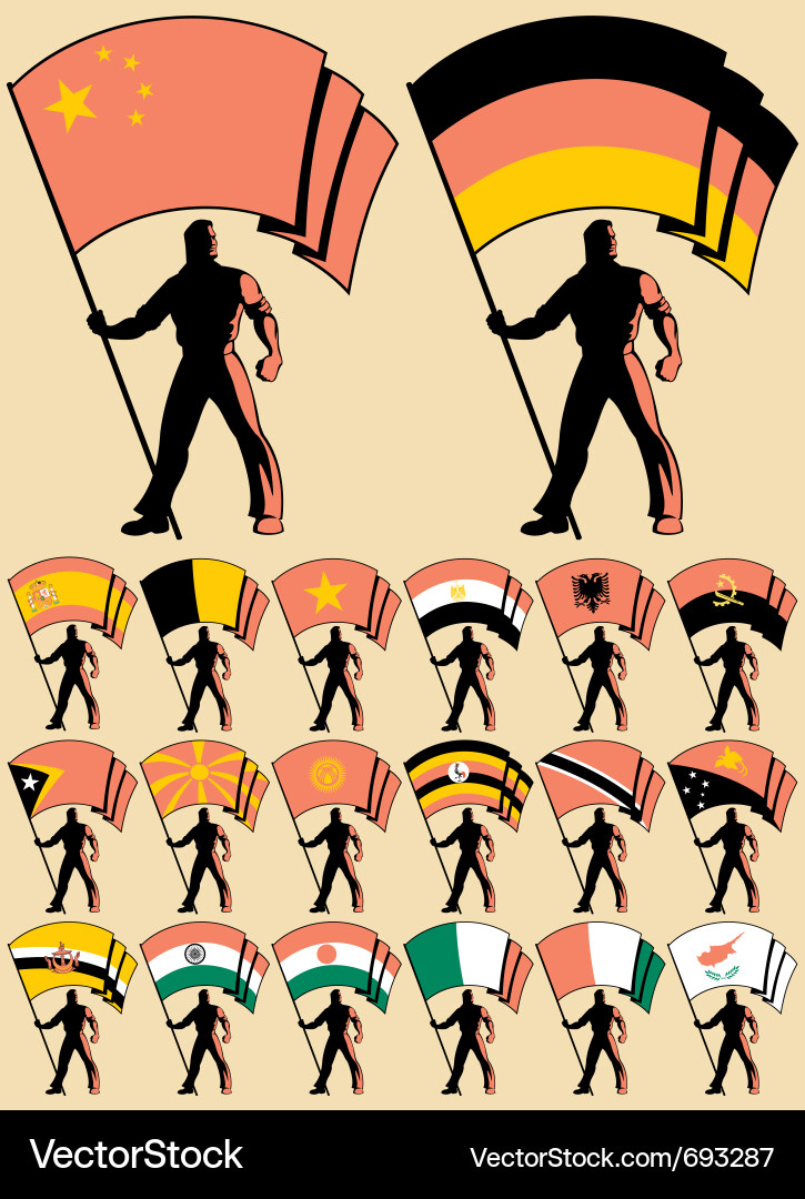 Multiple Flag Bearers vector image