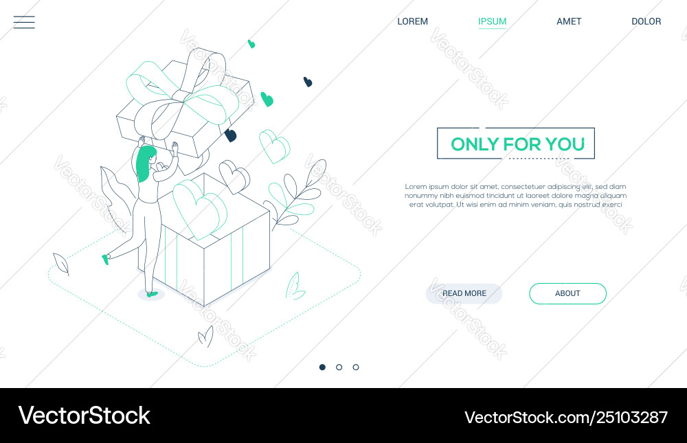 Only for you - line design style isometric web Only for you - line design style isometric web vector image