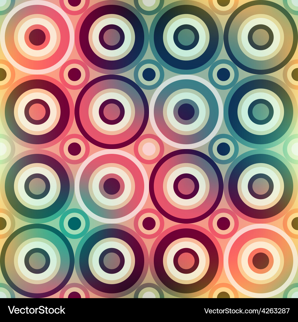 Psychedelic color circle seamless pattern vector image