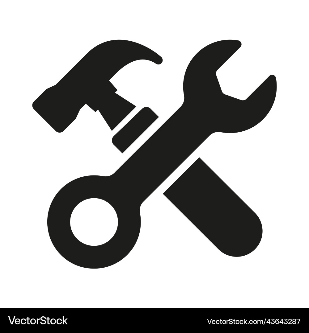 Repair tool icon screwdriver and wrench Repair tool icon screwdriver and wrench vector image