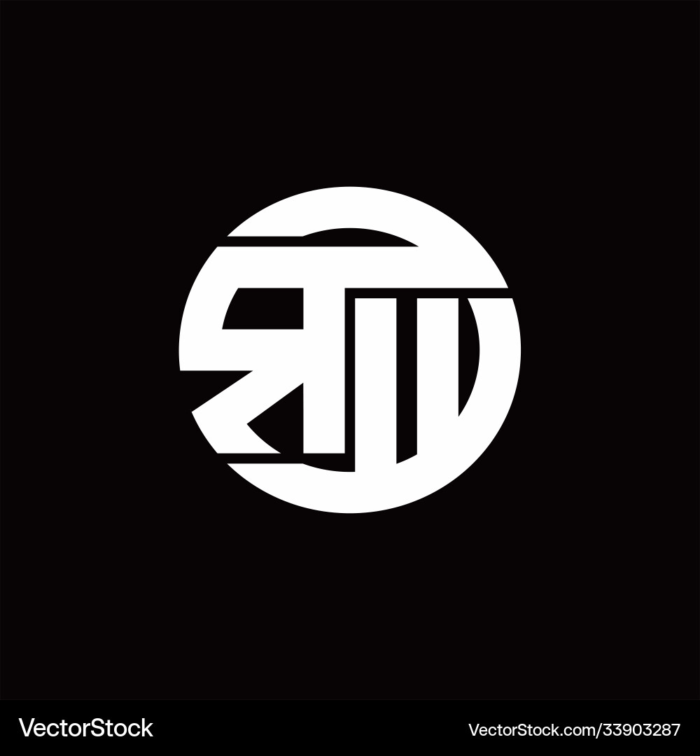 Rw logo monogram with rounded line swipe design Vector Image