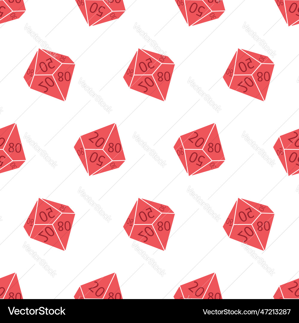 Seamless pattern with d10 dices Vector Image