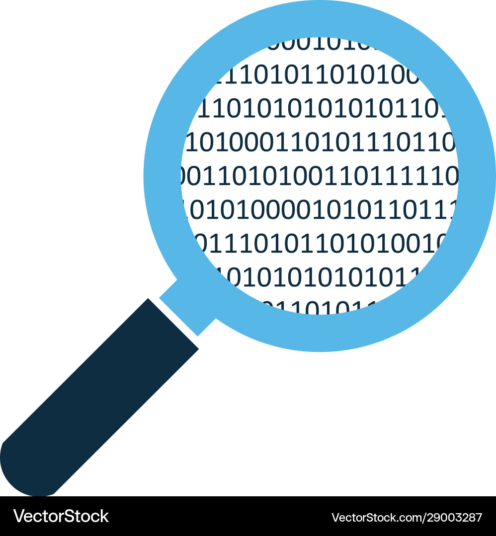 Simple magnifying glass analyzing scaning source vector image