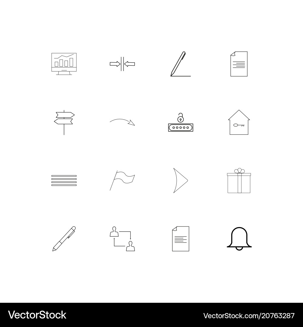 Web applications linear thin icons set outlined vector image